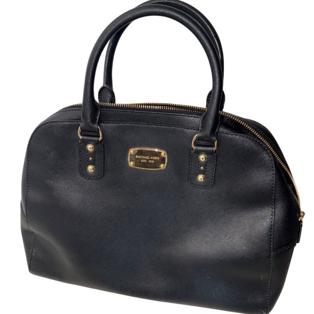 Michael Kors Black Satchel with Gold Hardware